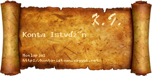 Konta István névjegykártya